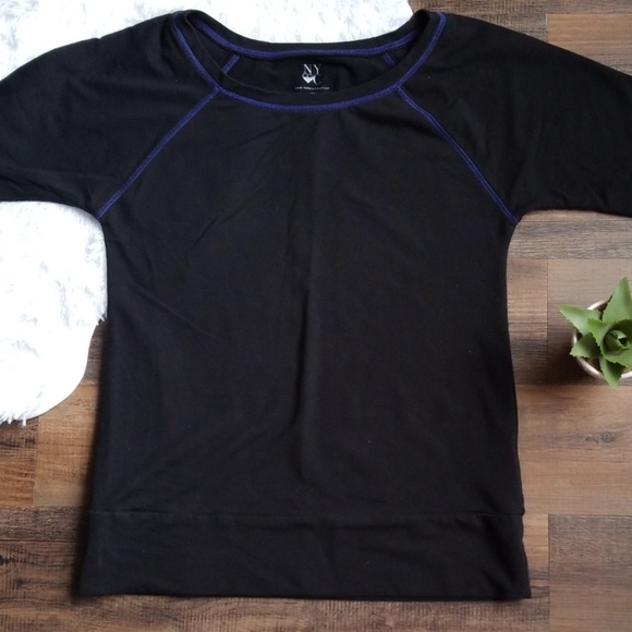 NY&Co New York and Company Lounge Top Black Comfy - Picture 2 of 8